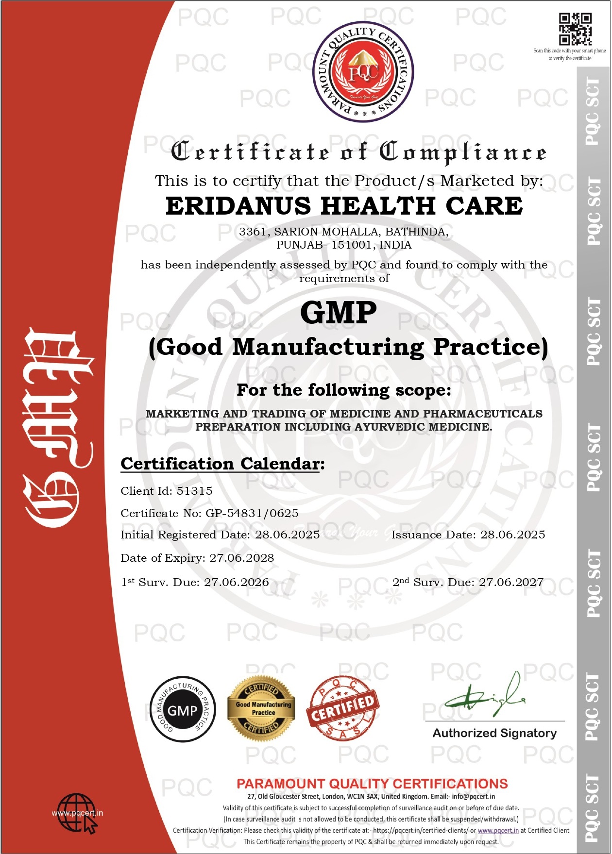 GMP Certificate